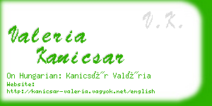 valeria kanicsar business card